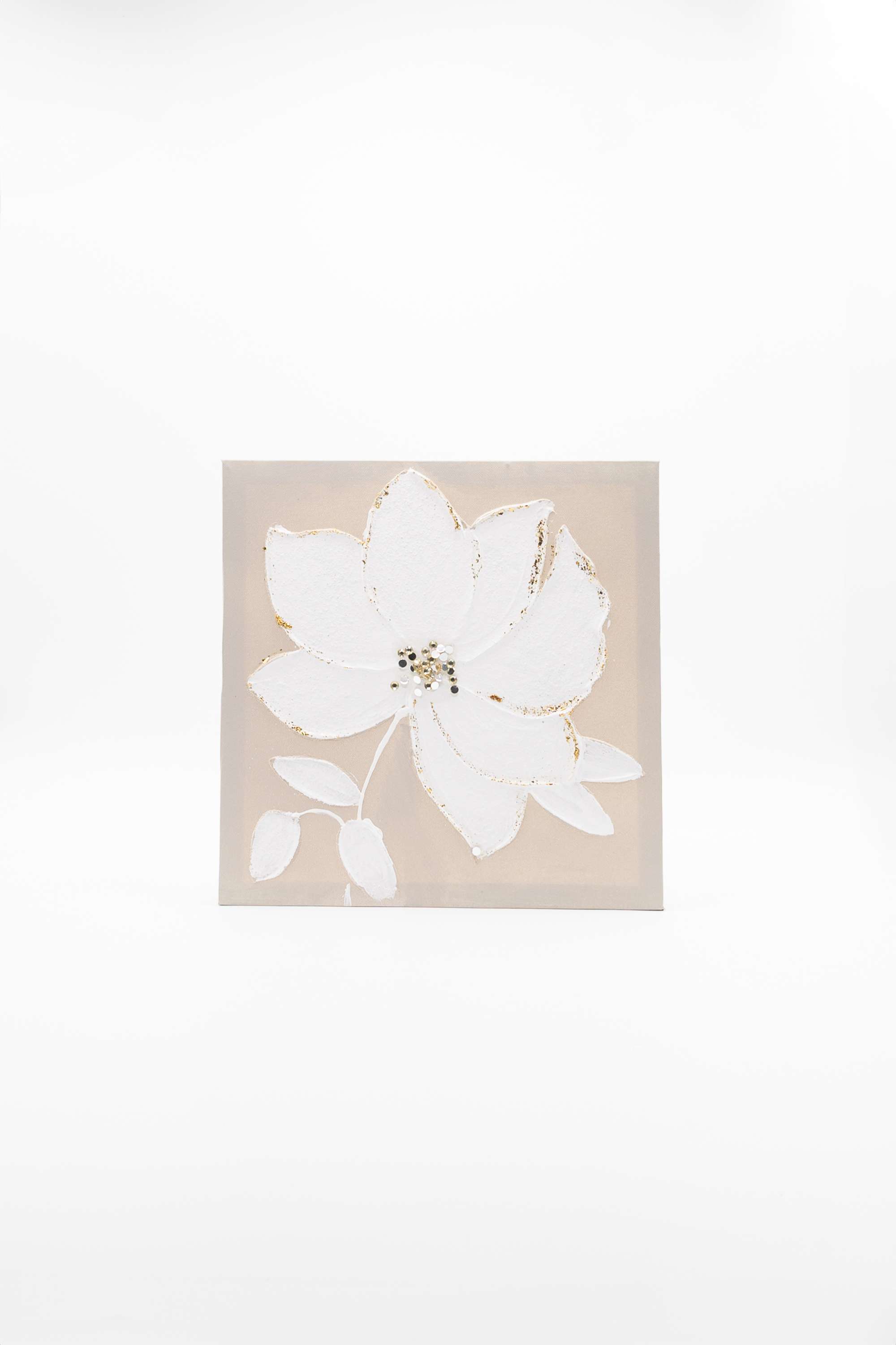 Edith-Floral-Canvas-Hand-Painting-Beig-30X30Cm