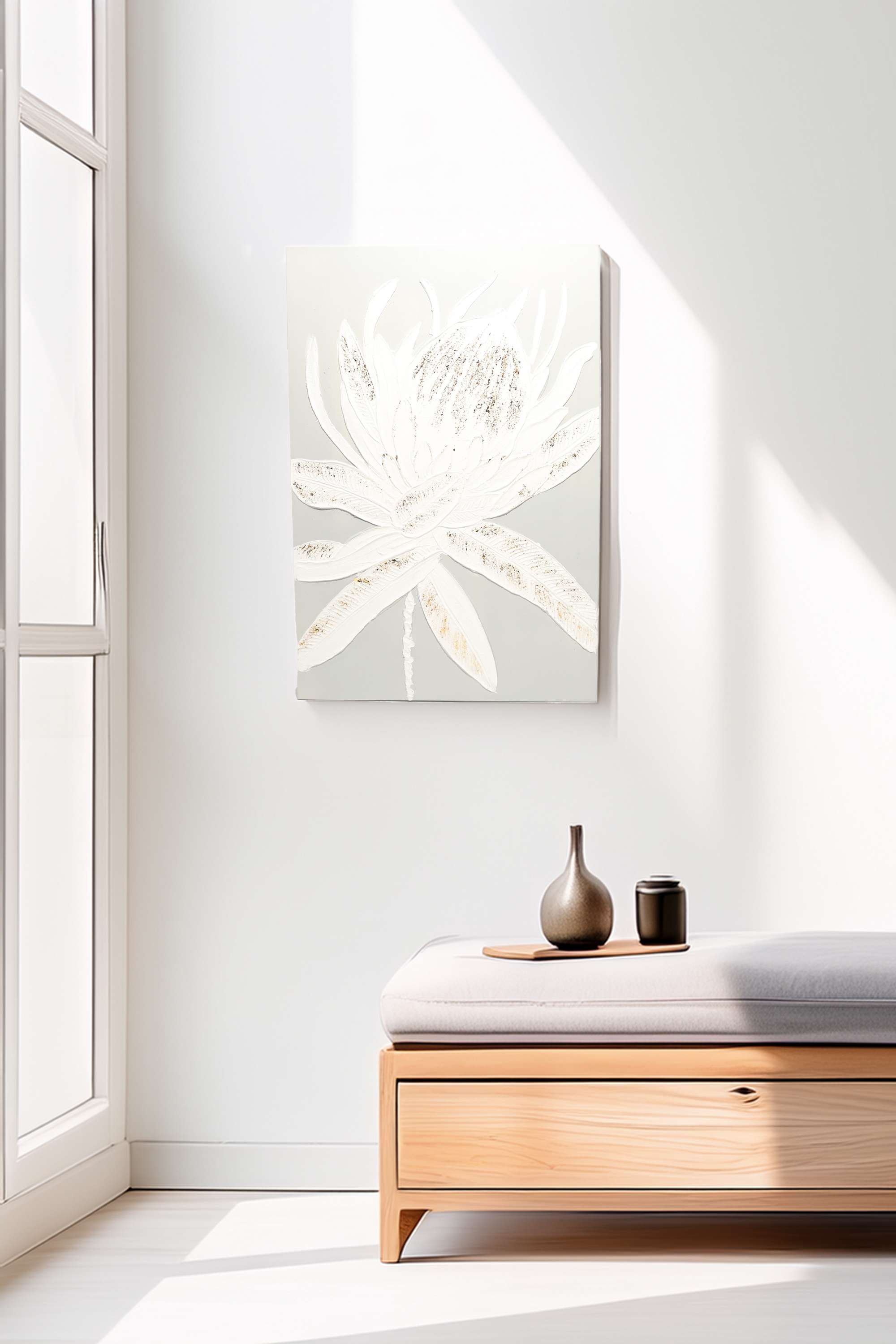 Edith-Protea-Canvas-Hand-Painting-Grey-60X90Cm