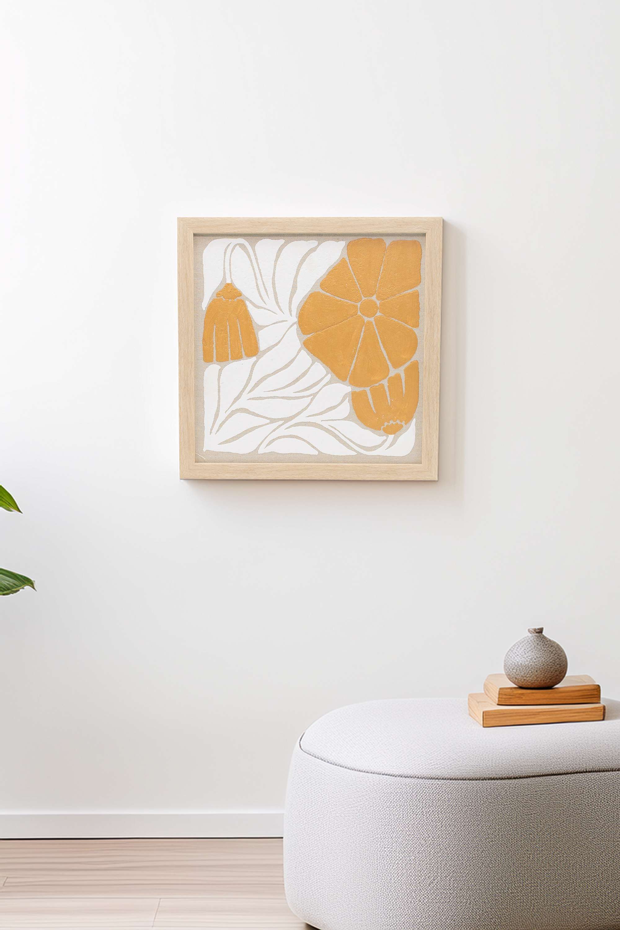 Edith-Matis-Canvas-Hand-Painting-Yellow-32X32Cm