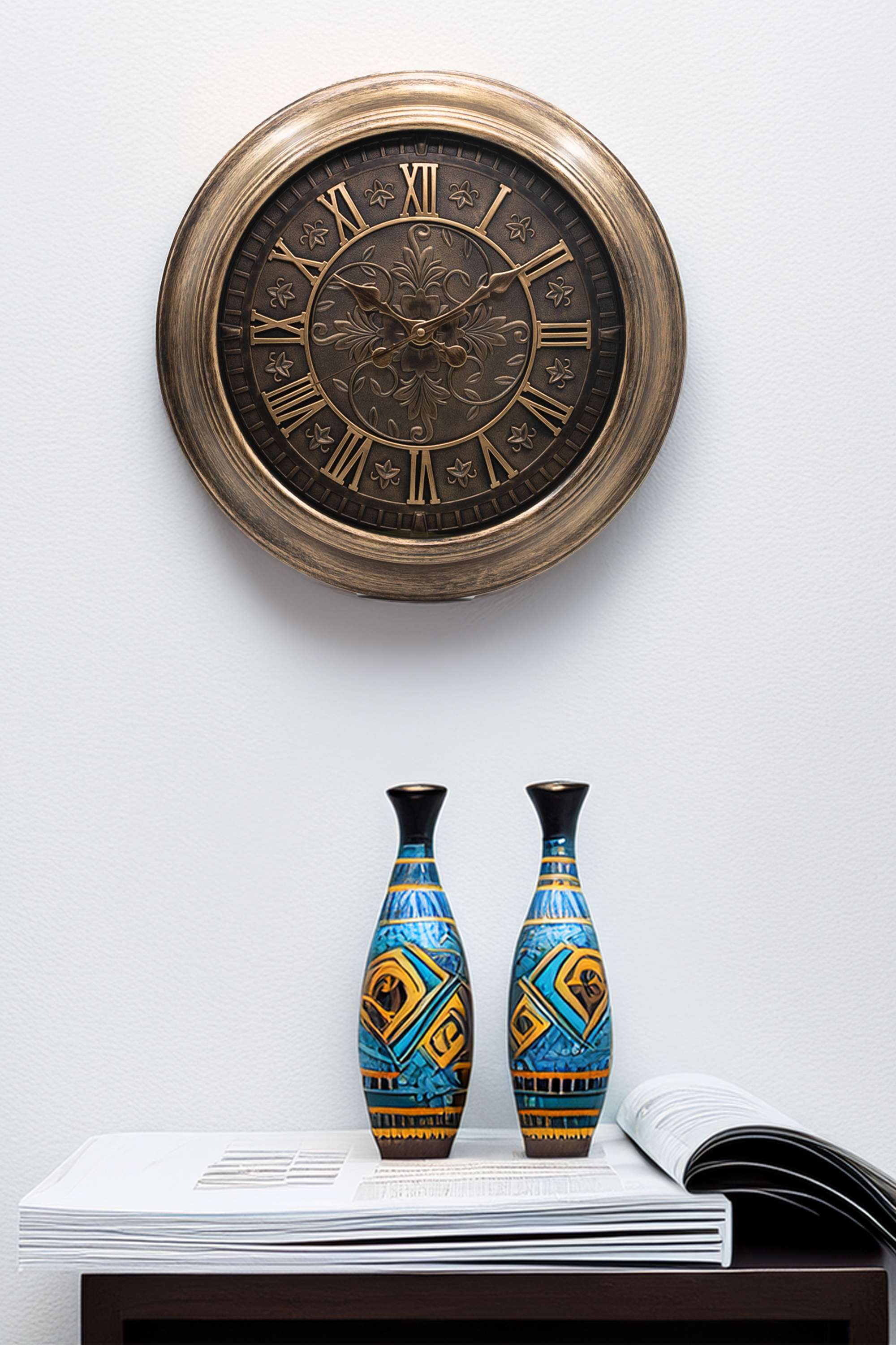 Kaizen-roman-disc-plastic-wall-clock-antique-45x45