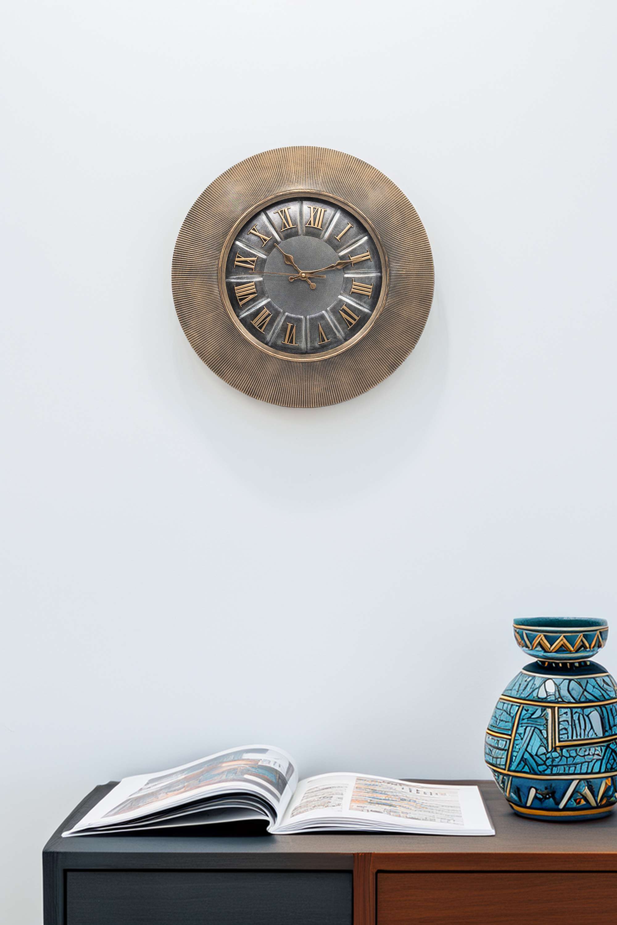 Kaizen-gladiator-plastic-wall-clock-brown-50x50