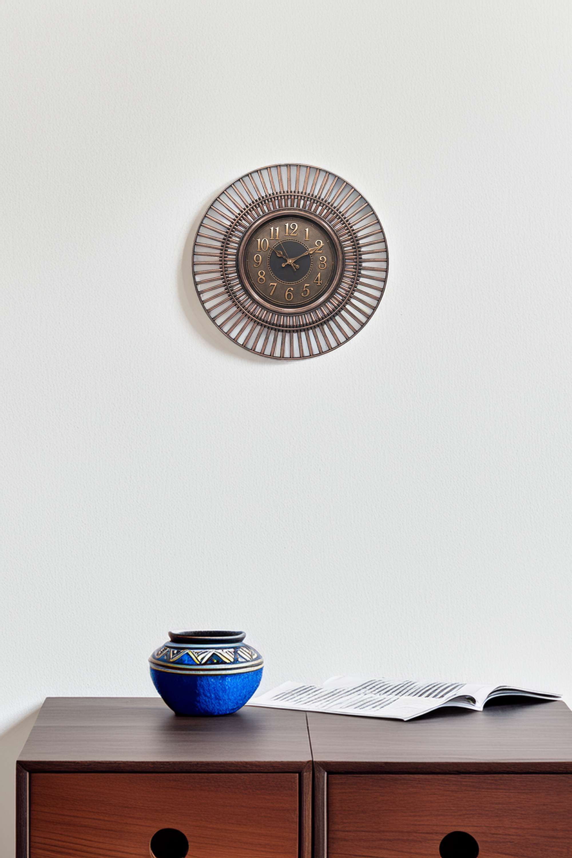 Kaizen-cane-plastic-wall-clock-brown-50x50