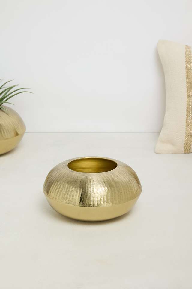 Treasures-Textured-Stout-Metal-Vase-Gold-10Cm