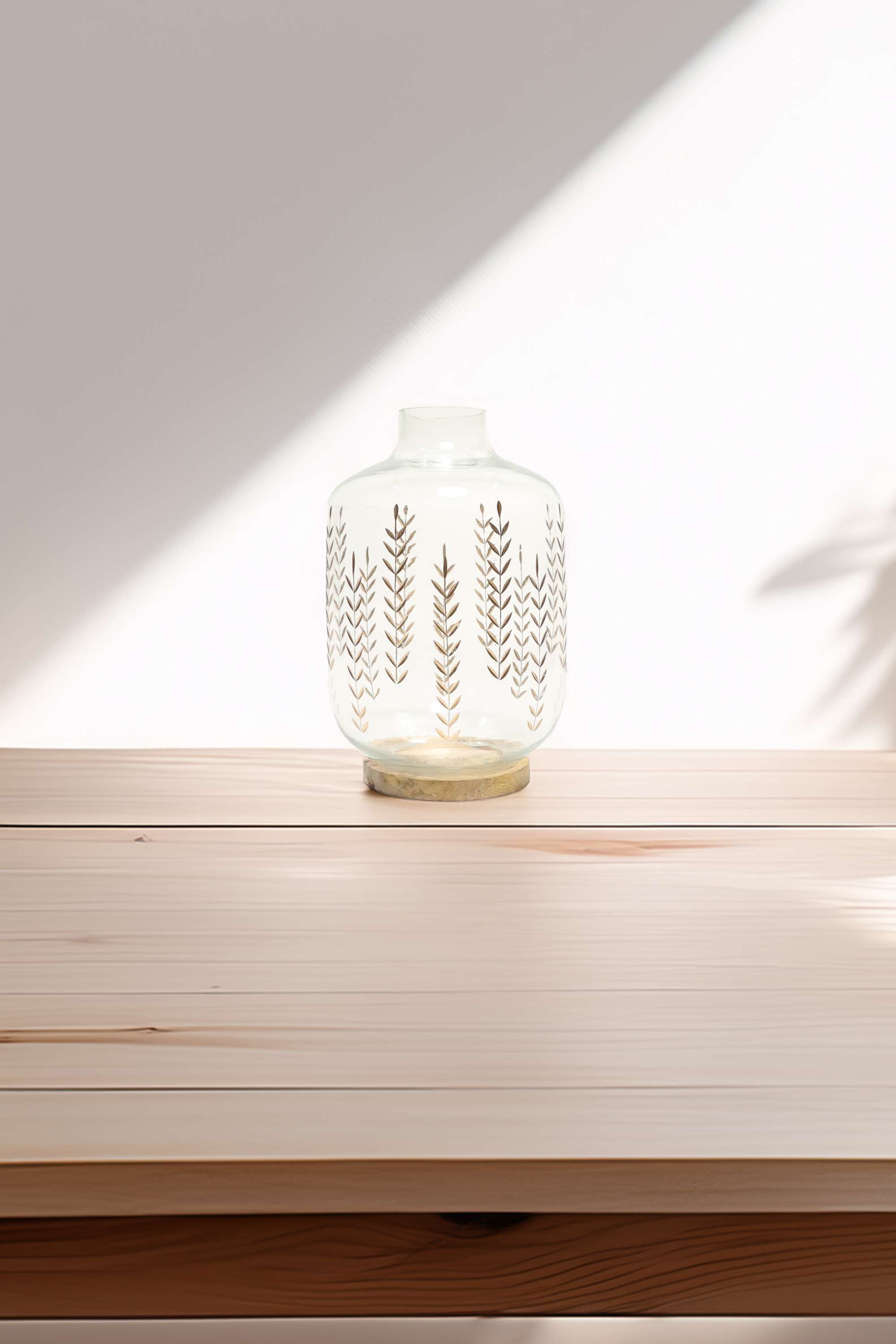 Global-Indian-Nora-Glass-Etched-Candle-Holder-Blue-30Cm