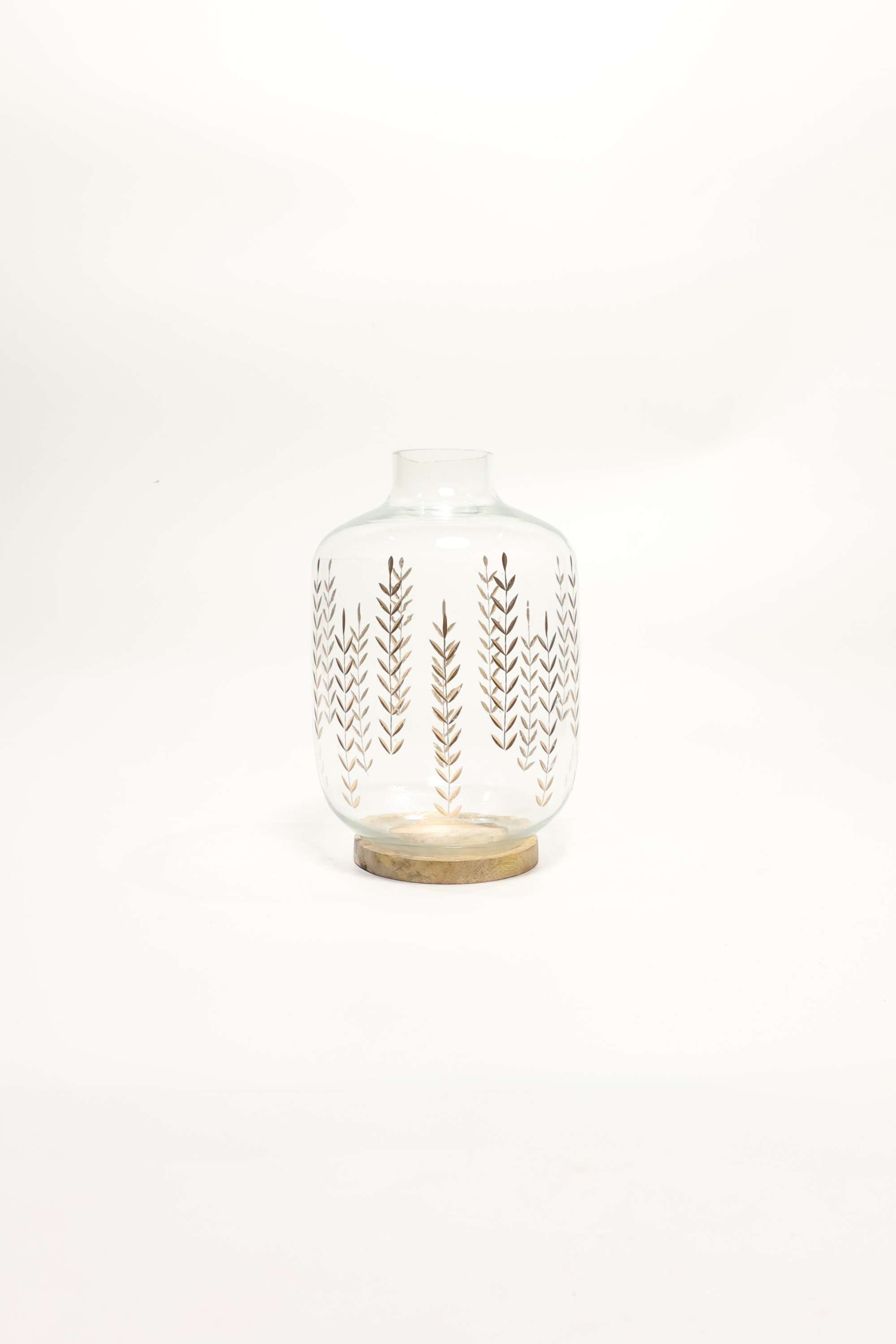 Global-Indian-Nora-Glass-Etched-Candle-Holder-Blue-30Cm