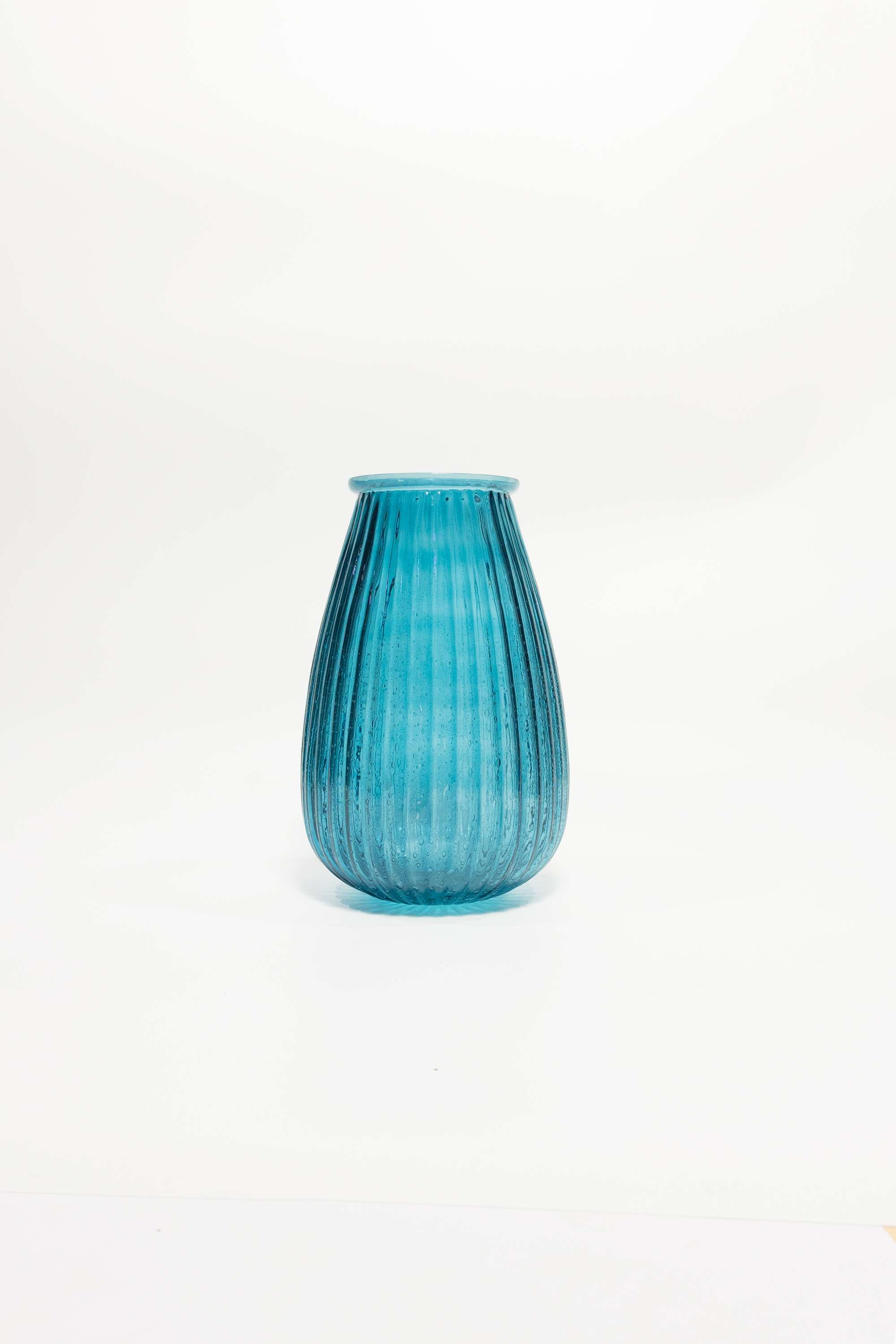 Global-Indian-Nora-Glass-Rib-Candle-Holder-Vase-Blue-30Cm