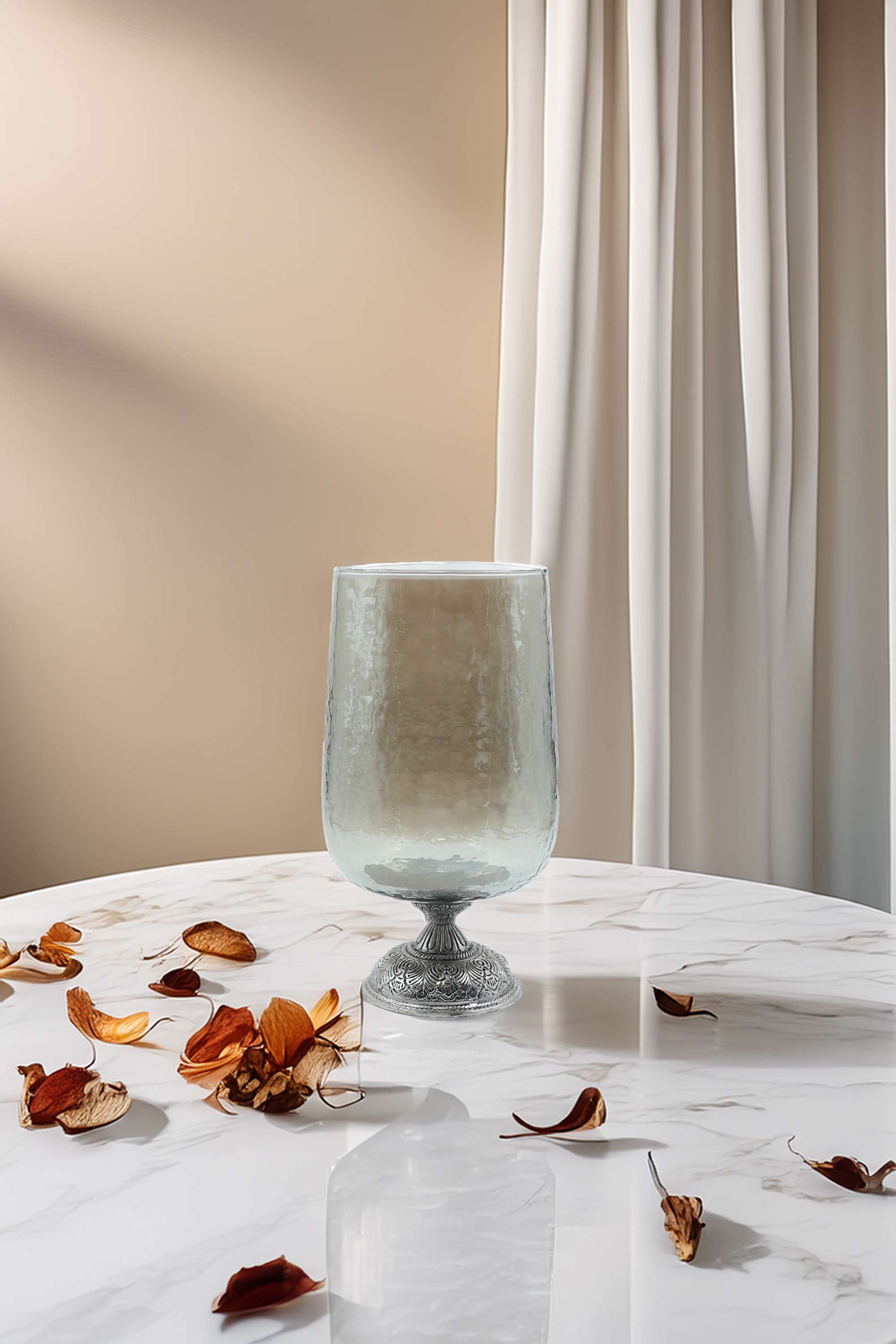 Global-Indian-nora-glass-lusture-candle-holder-gold-27CM