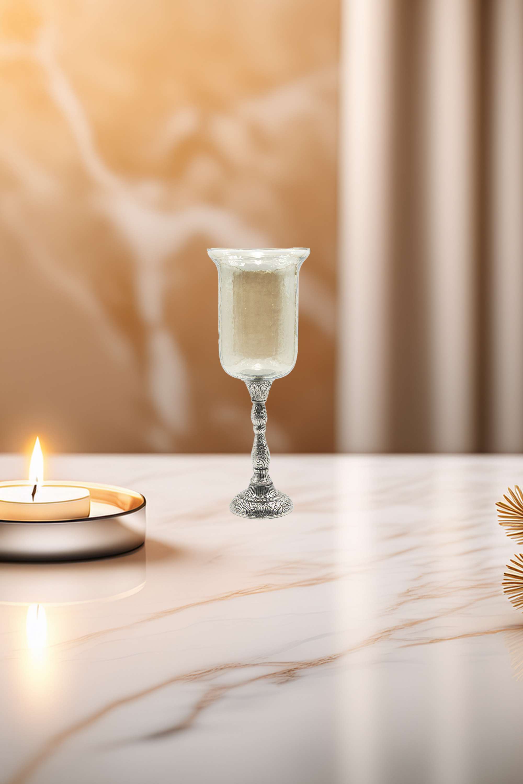 Global-Indian-Nora-Metal-Lusture-Candle-Stand-Gold-34Cm