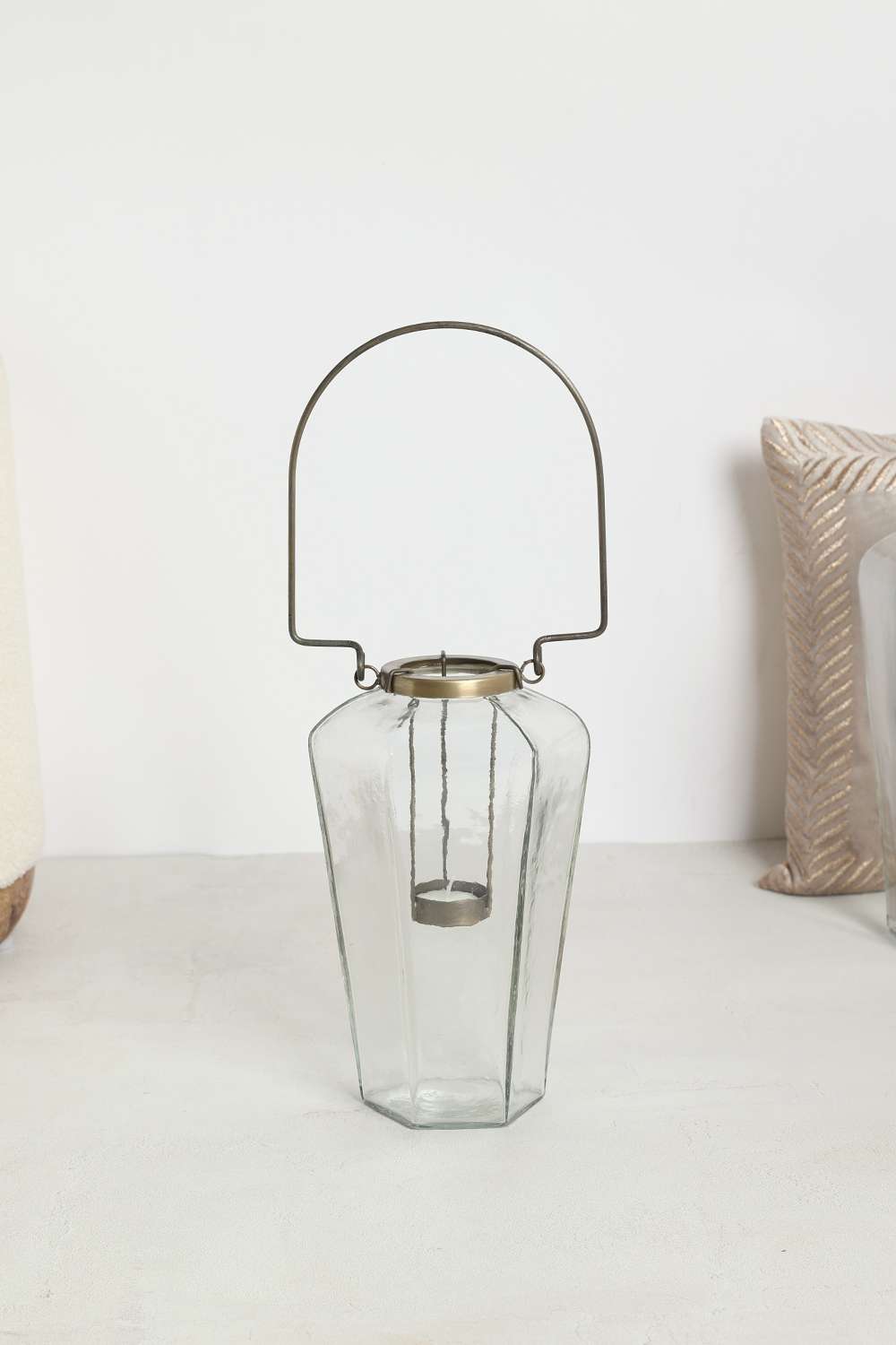 Global-Indian-Nora-Facetd-Glass-Brass-Metal-Lntrn-26-Cm