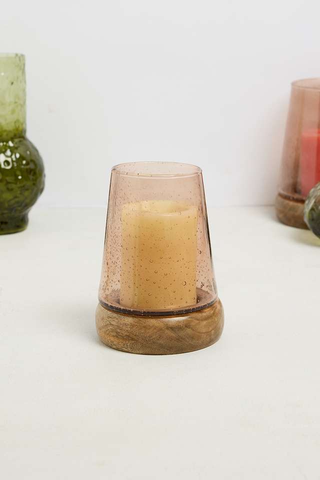 Urban-Oasis-Nora-Glass-Wooden-Base-Hurricane-Brown-17Cm