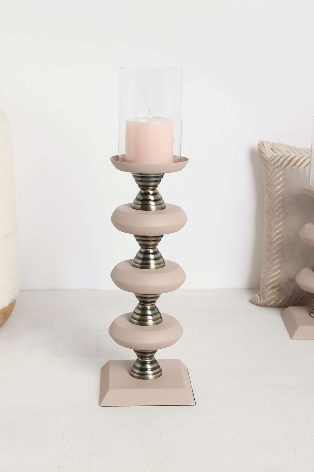 Urban-Oasis-Kairos-Metal-Candle-Stand-Brown-38-Cm