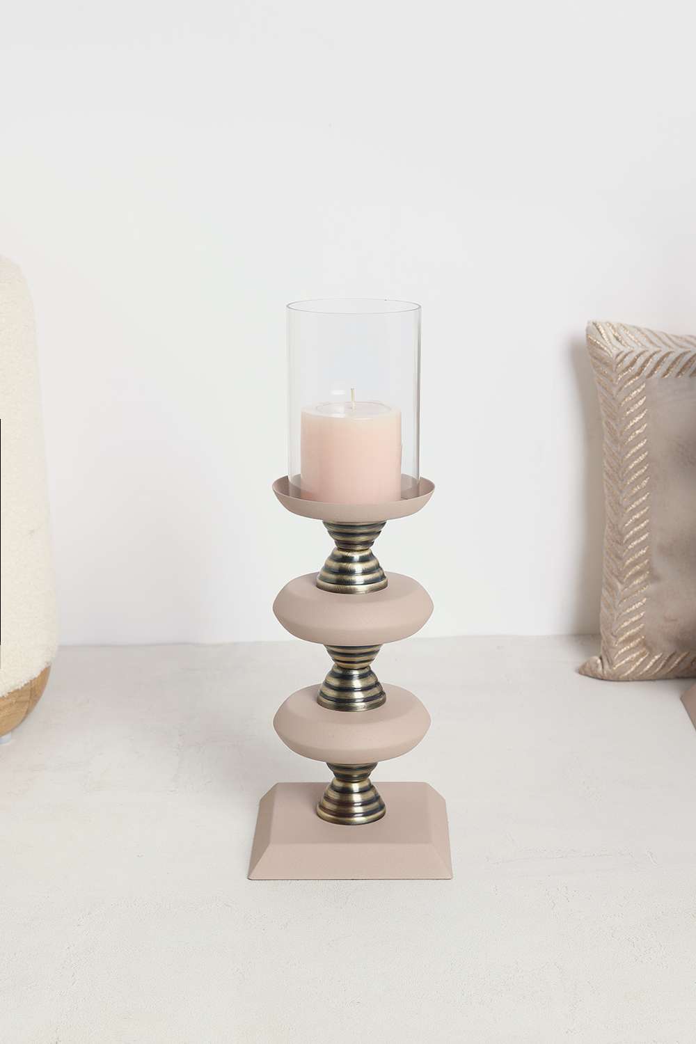 Urban-Oasis-Kairos-Metal-Candle-Stand-Brown-28-Cm