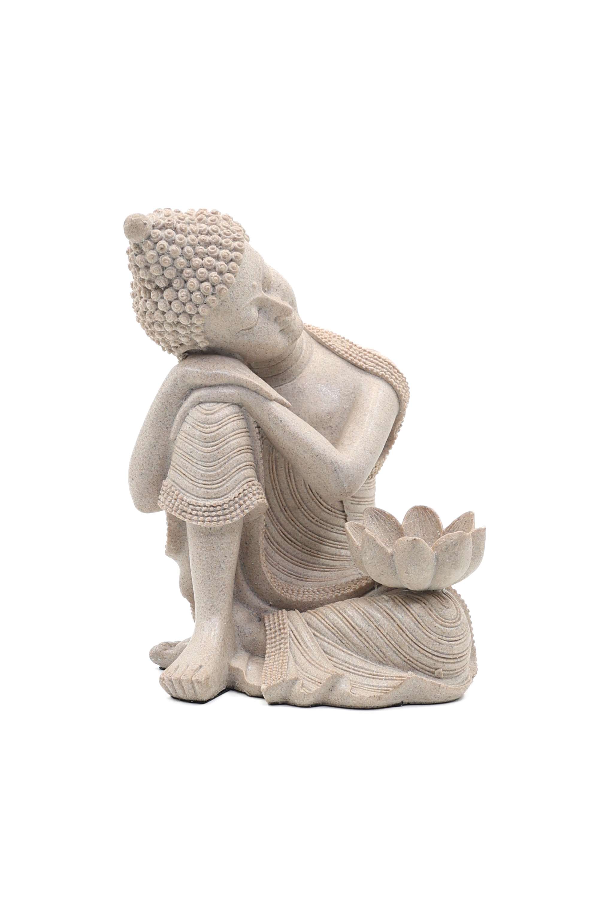 Zenith-Polyresin-Stone-Finsih-Buddha-Lotus-Tlight-Stand-24-cm