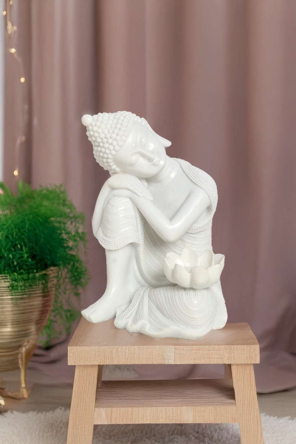 Zenith-Tarini-Polyresin-Stone-Buddha-Lotus-Tlight---24-cm