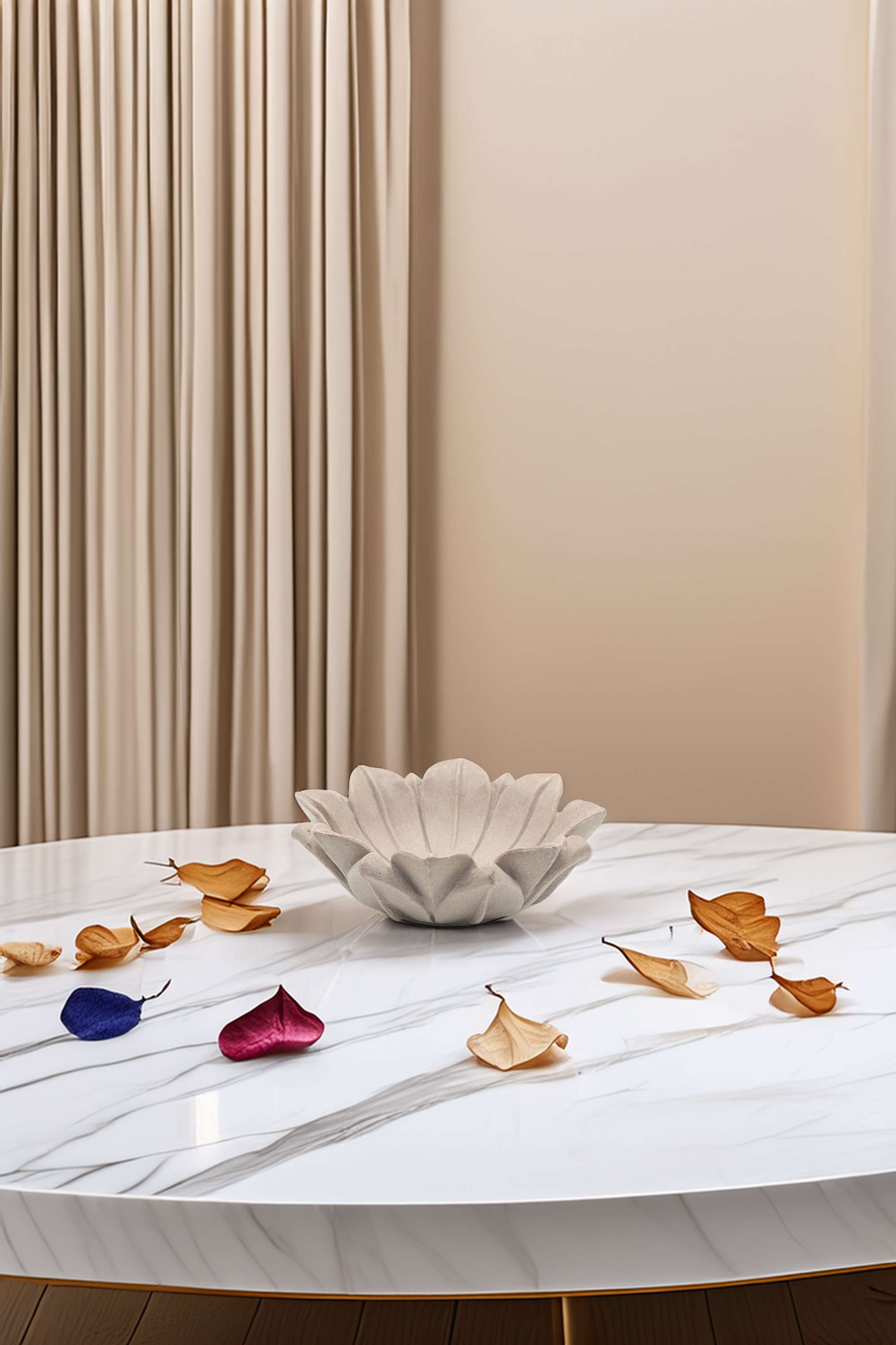 Zenith-Polyresin-Stone-Finish-Lotus-Urli-21-cm