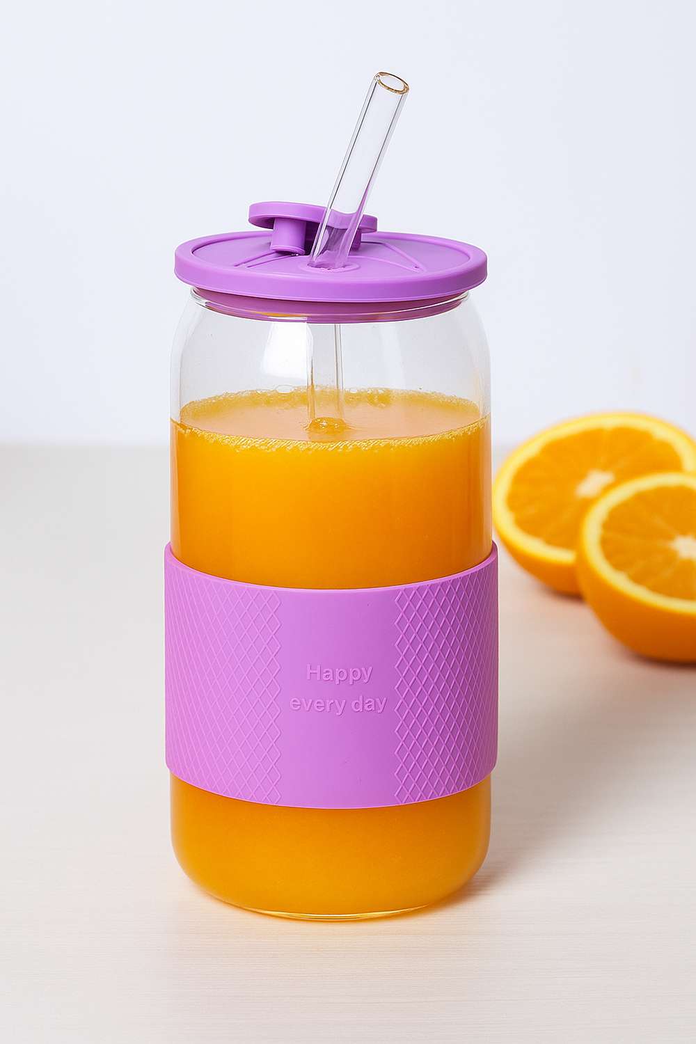 Sippy-Borosilicate-Masonjar-Purple500Ml