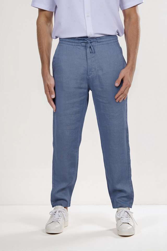 Solid-Linen-Straight-Fit-Men-s-Casual-Wear-Trousers