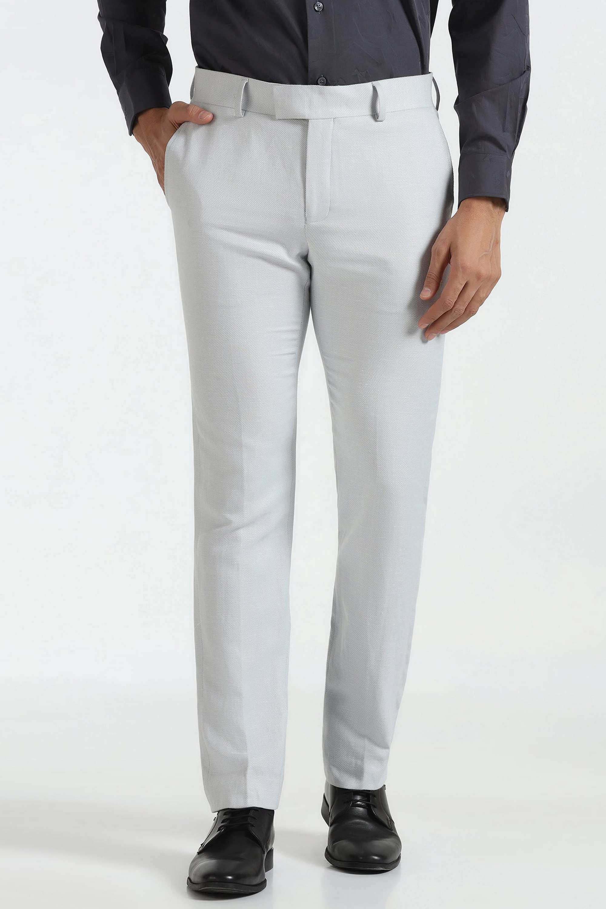 Solid-Polyester-Slim-Fit-Men-s-Trousers