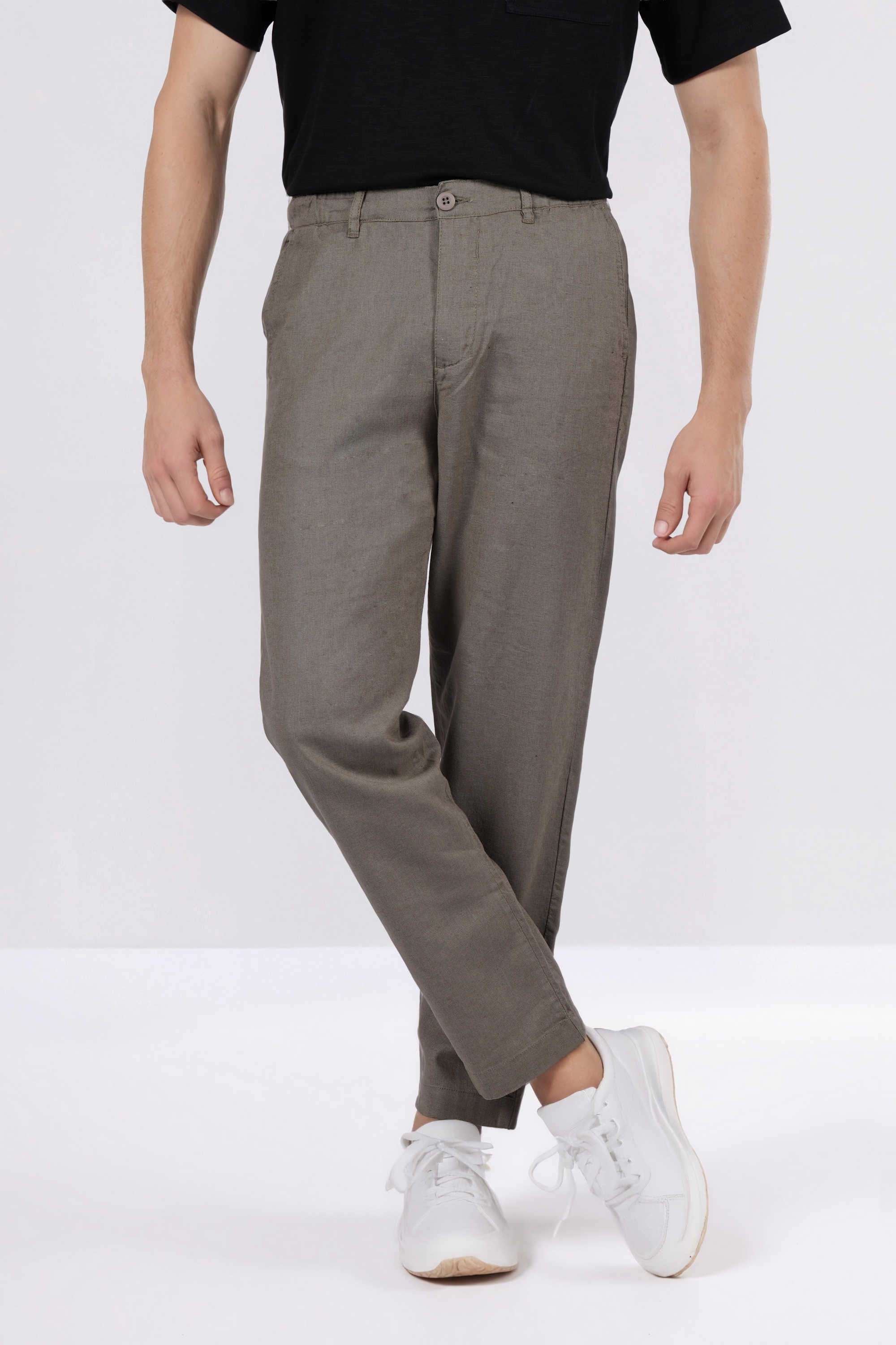 Solid-Linen-Straight-Fit-Men-s-Casual-Trousers