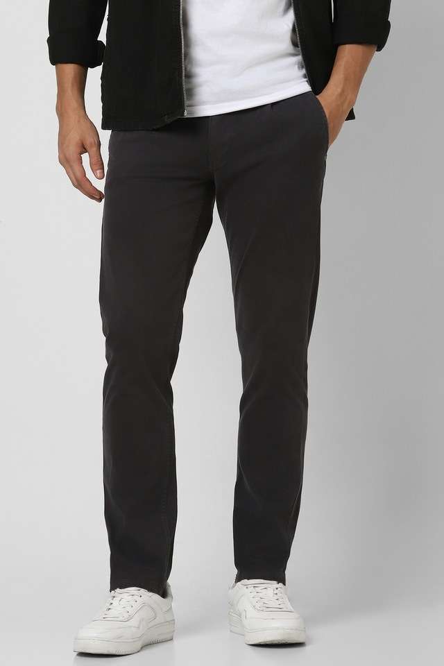 Textured-Cotton-Blend-Regular-Fit-Men-s-Formal-Wear-Trousers