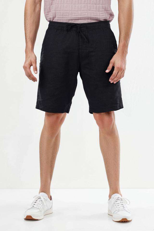 Solid-Blended-Fabric-Regular-Fit-Men-s-Shorts
