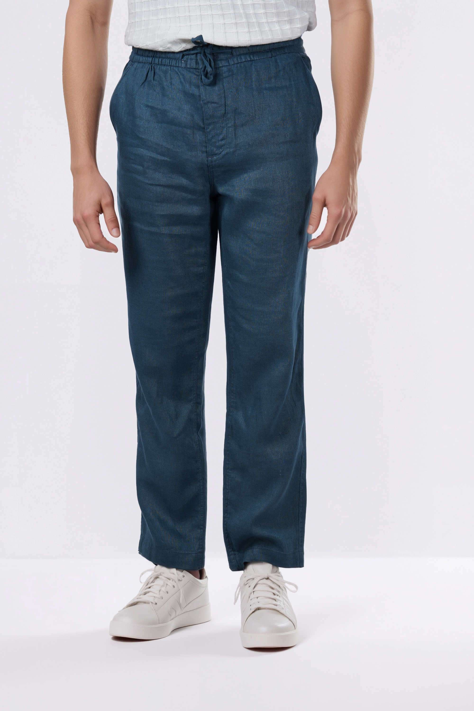 Solid-Linen-Straight-Fit-Men-s-Casual-Wear-Trousers