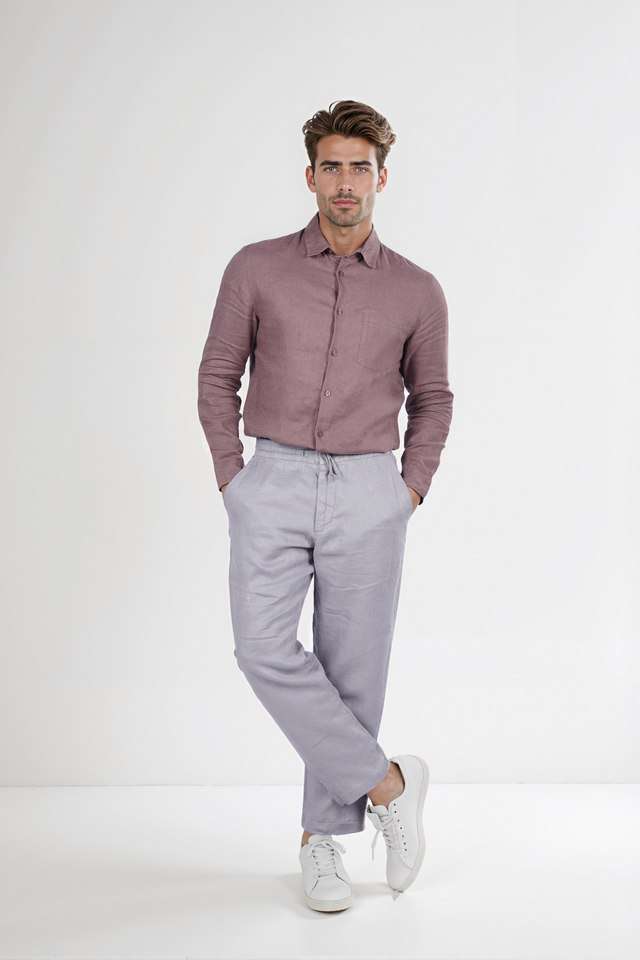 Solid-Linen-Straight-Fit-Men-s-Casual-Wear-Trousers