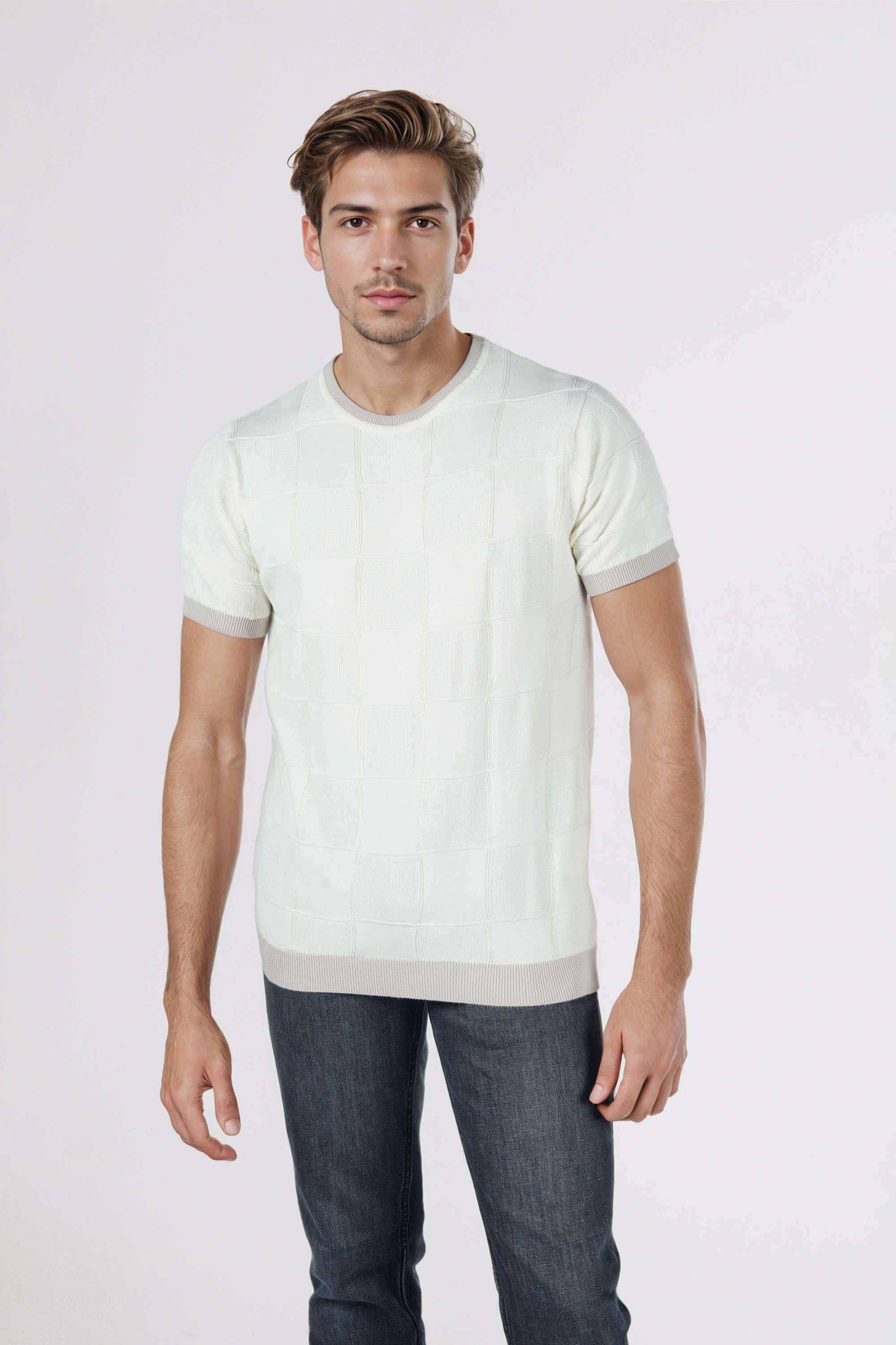 Structured-Cotton-Round-Neck-Men-s-T-Shirt