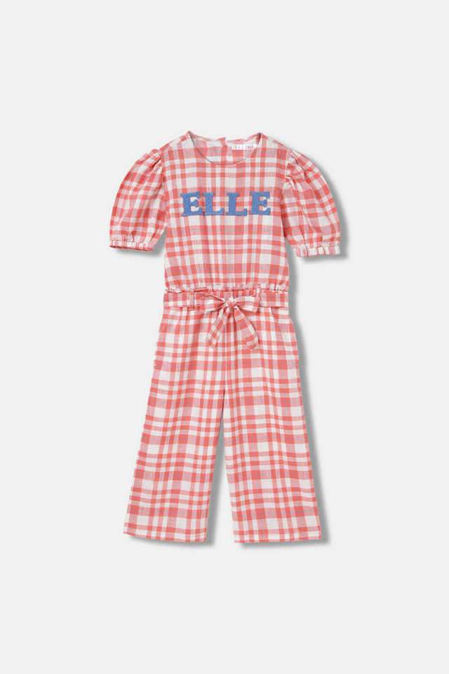 Checks-Cotton-Relaxed-Fit-Girls-Jumpsuit