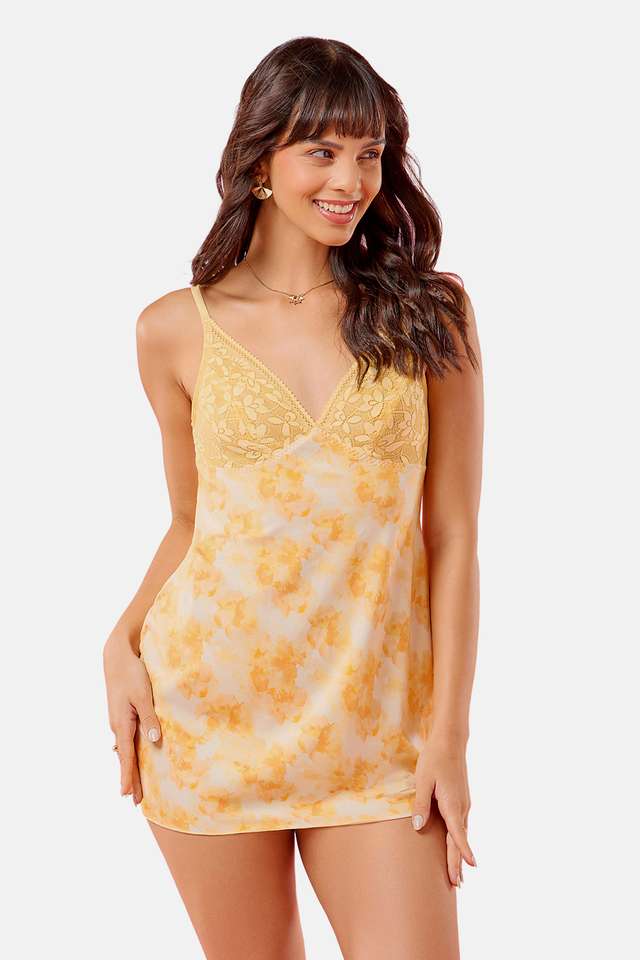 N151-Floral-Nylon-Women-s-Bridal-Wear-Night-Dress