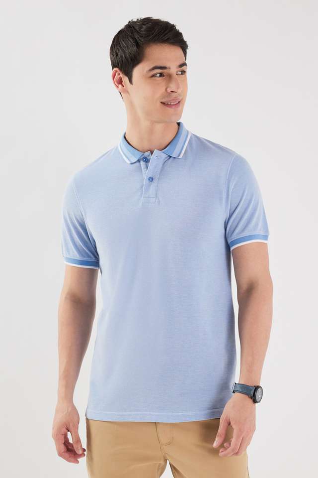 Solid-Blended-Fabric-Polo-Men-s-T-Shirt