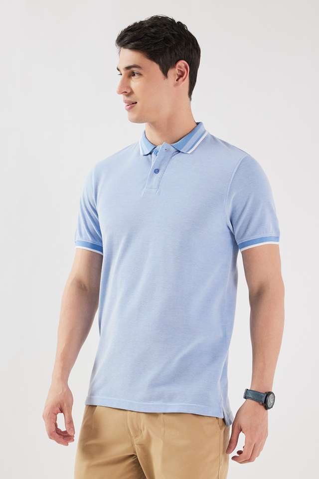Solid-Blended-Fabric-Polo-Men-s-T-Shirt