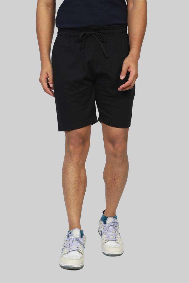 Solid-Blended-Fabric-Regular-Fit-Men-s-Shorts