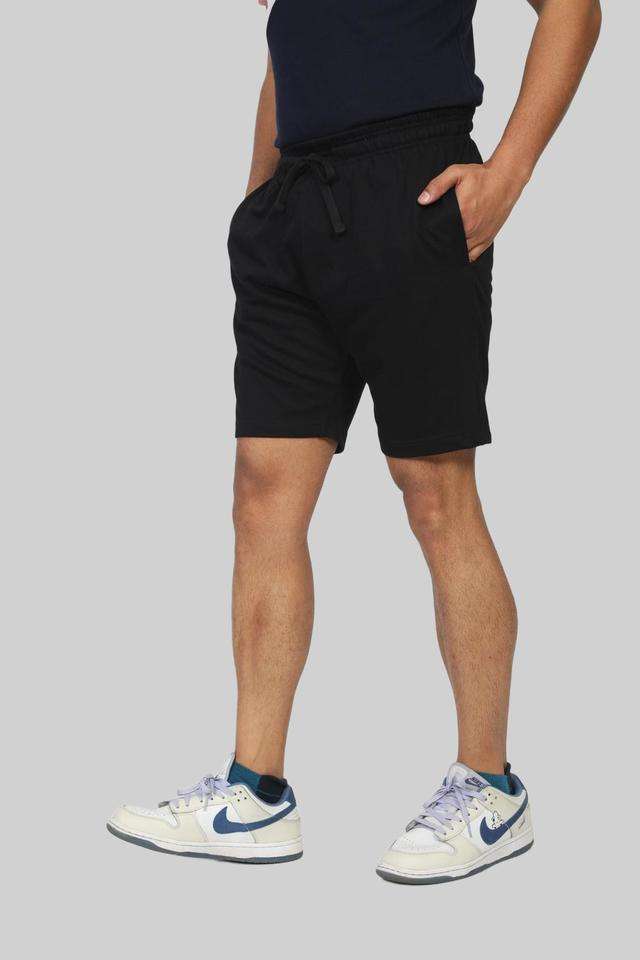 Solid-Blended-Fabric-Regular-Fit-Men-s-Shorts