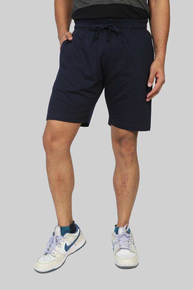 Solid-Blended-Fabric-Regular-Fit-Men-s-Shorts