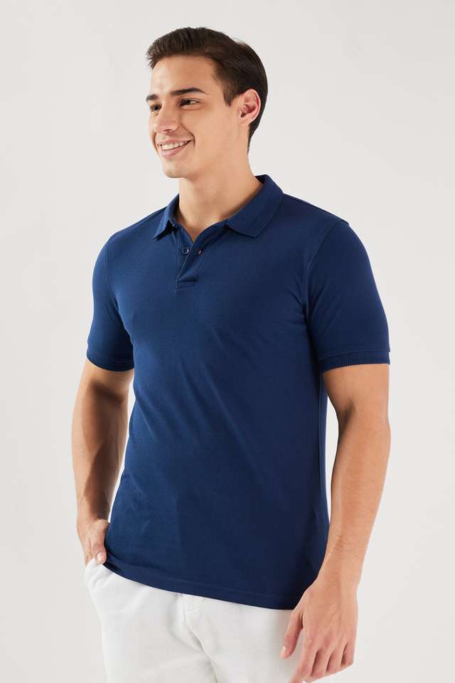 Solid-Blended-Fabric-Polo-Men-s-T-Shirt
