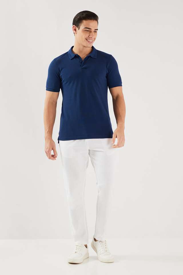 Solid-Blended-Fabric-Polo-Men-s-T-Shirt
