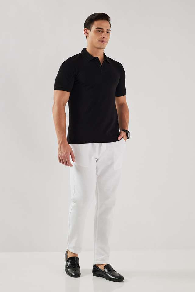 Solid-Blended-Fabric-Polo-Men-s-T-Shirt