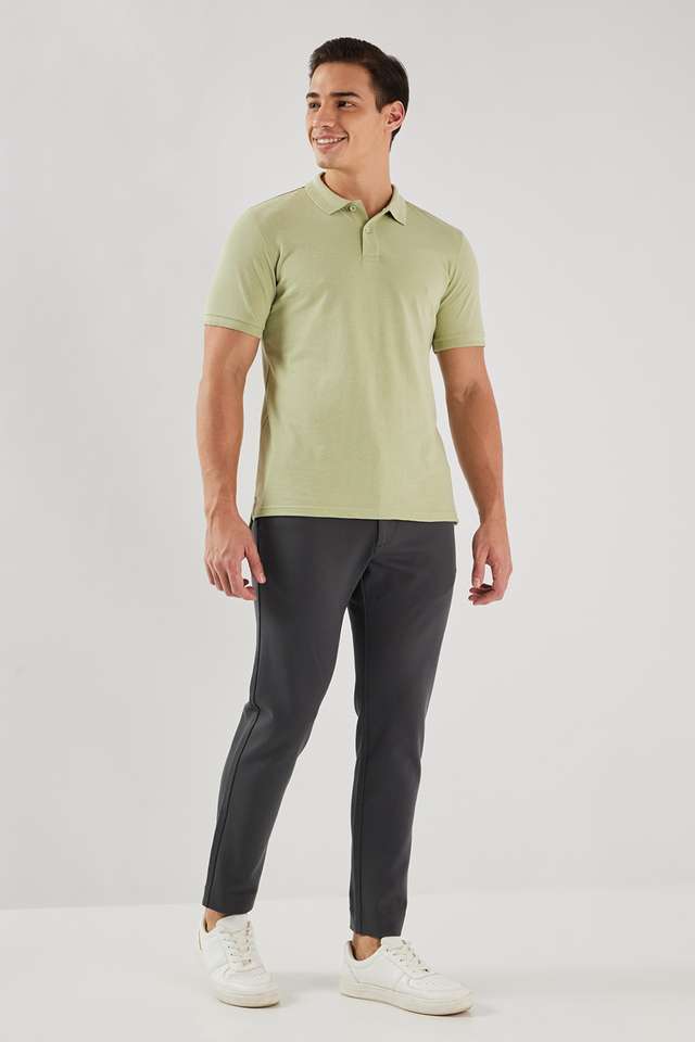 Solid-Blended-Fabric-Polo-Men-s-T-Shirt
