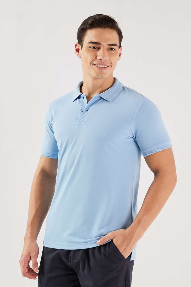 Solid-Blended-Fabric-Polo-Men-s-T-Shirt