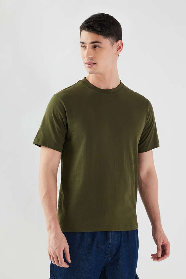 Solid-Cotton-Round-Neck-Men-s-T-Shirt