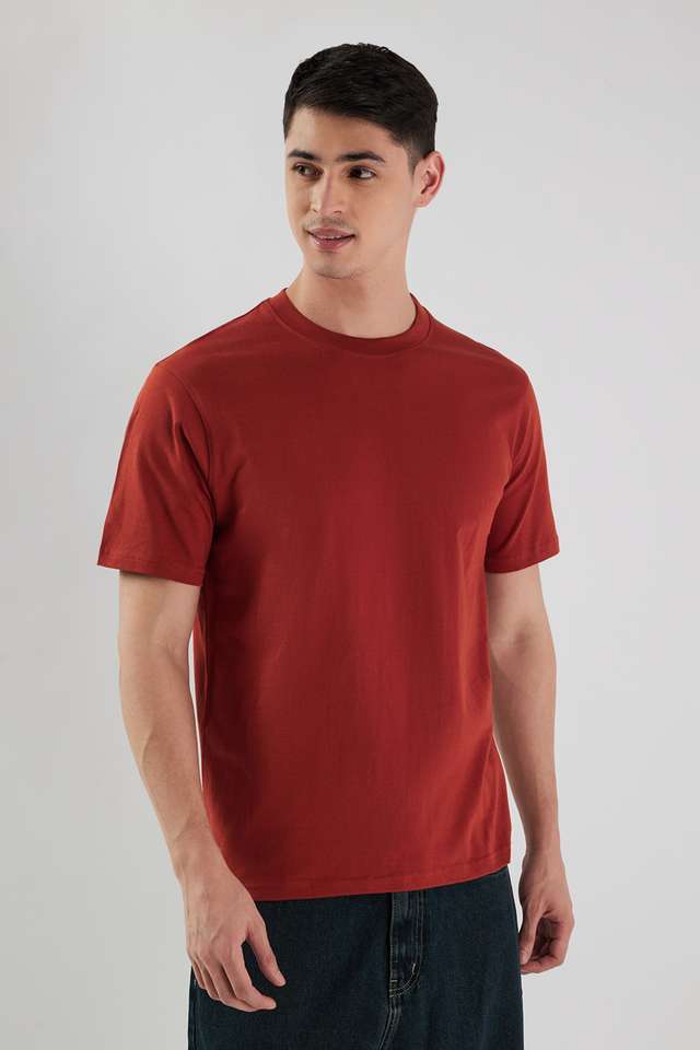 Solid-Cotton-Round-Neck-Men-s-T-Shirt