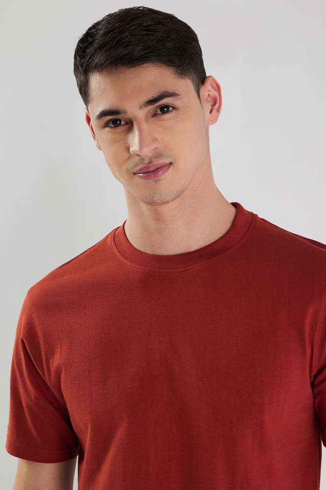 Solid-Cotton-Round-Neck-Men-s-T-Shirt