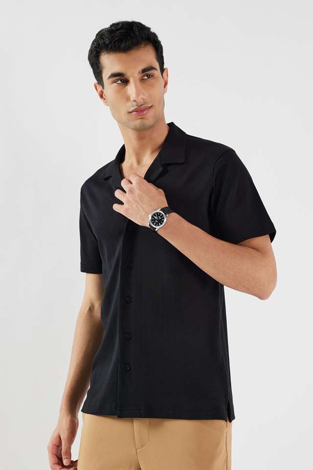 Solid-Cotton-Regular-Fit-Men-s-Casual-Wear-Shirt