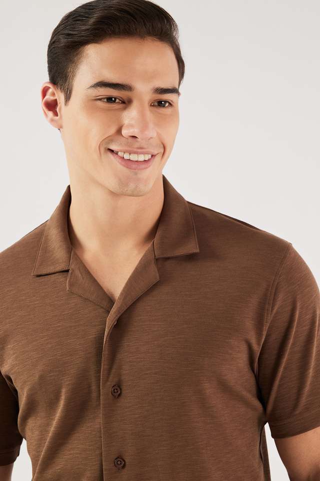 Solid-Cotton-Regular-Fit-Men-s-Casual-Wear-Shirt