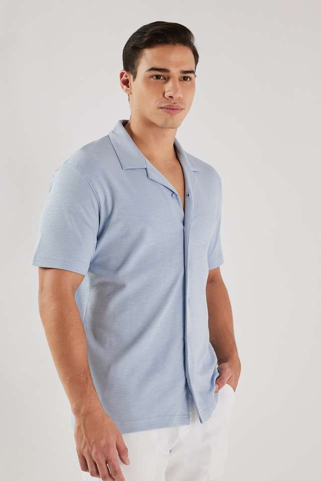 Solid-Cotton-Regular-Fit-Men-s-Casual-Wear-Shirt