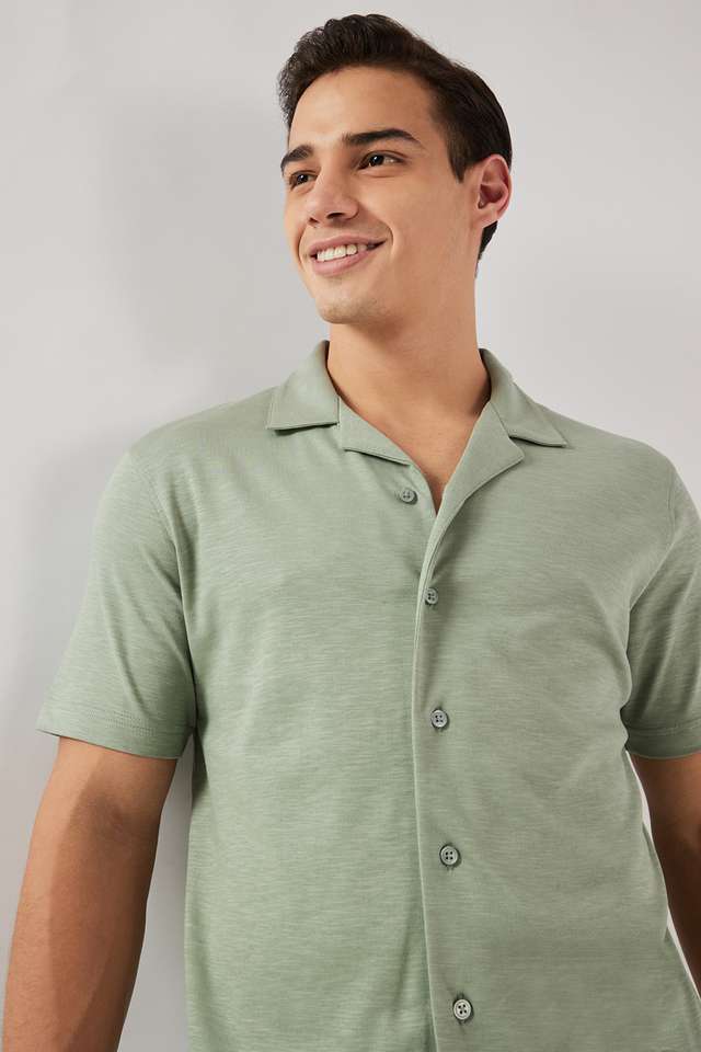 Solid-Cotton-Regular-Fit-Men-s-Casual-Wear-Shirt
