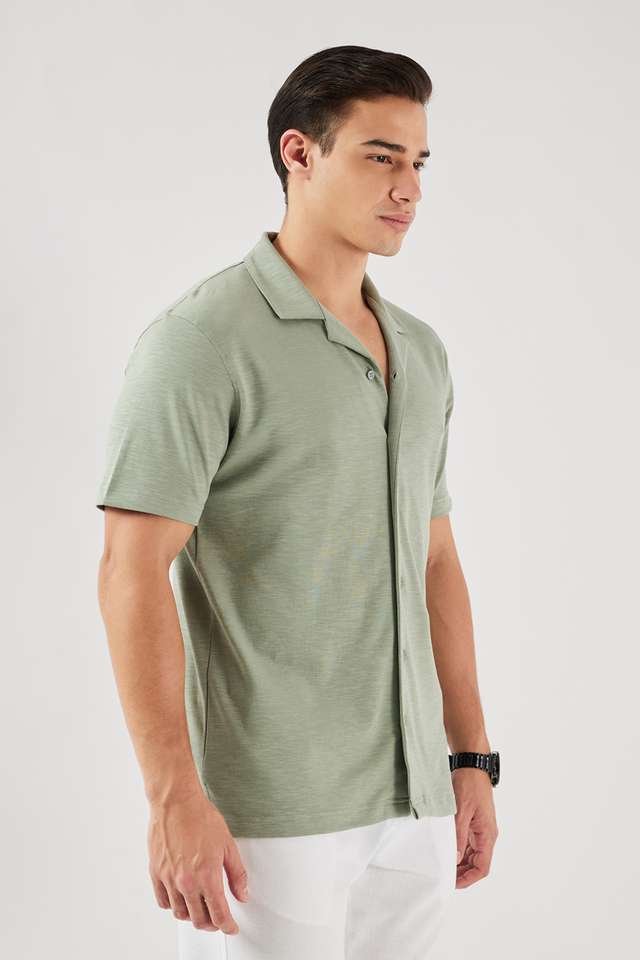 Solid-Cotton-Regular-Fit-Men-s-Casual-Wear-Shirt