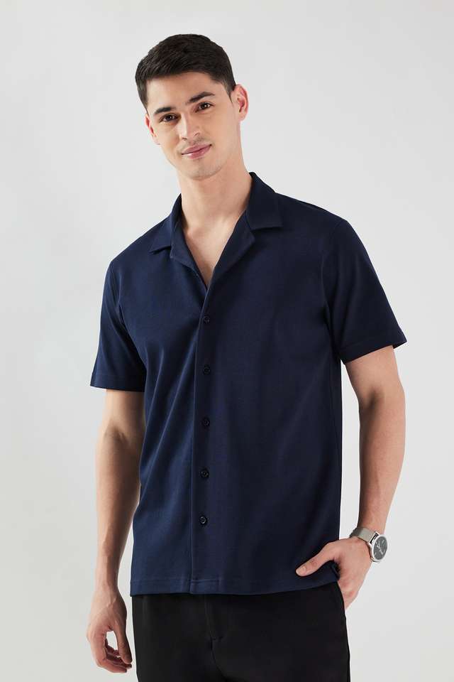 Solid-Cotton-Regular-Fit-Men-s-Casual-Wear-Shirt