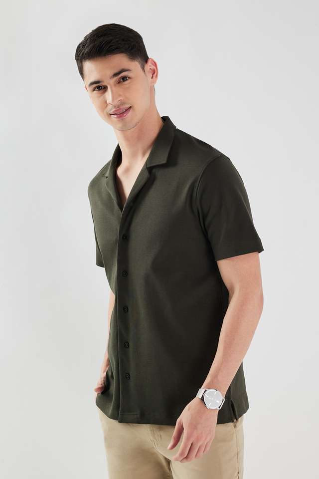 Solid-Cotton-Regular-Fit-Men-s-Casual-Wear-Shirt